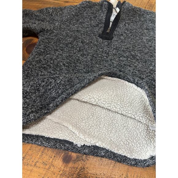 Orvis Pullover Mens Medium Gray 1/4 Zip Long Sleeve Sherpa Fleece Lined - Picture 8 of 9